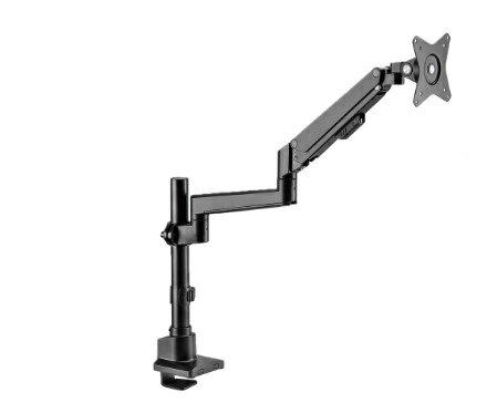 GREEN HOUSE｜グリーンハウス モニターアーム 1画面 /17～32インチ ガススプリング クランプ/グロメット式 ブラック GH-AMEP1-BK