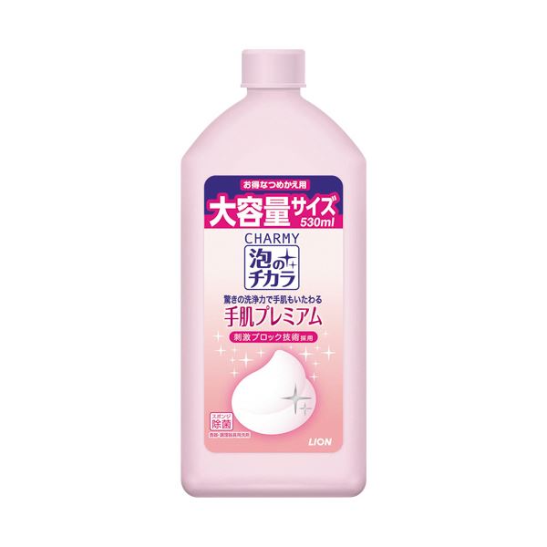LION｜ライオン CHARMY チャーミー 泡のチカラ 食器用洗剤 手肌プレミアム ローズヒップの香り 詰め替え 530ml 台所用洗剤
