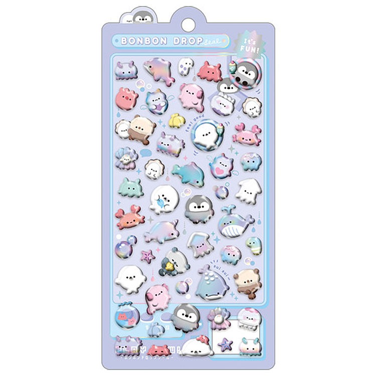 １２種類　ボンボンドロップシール　アニマル　水族館　レッサーパンダ　ぷかぷか ボンボンドロップシール アニマル 水族館 レッサーパンダ パンダ
