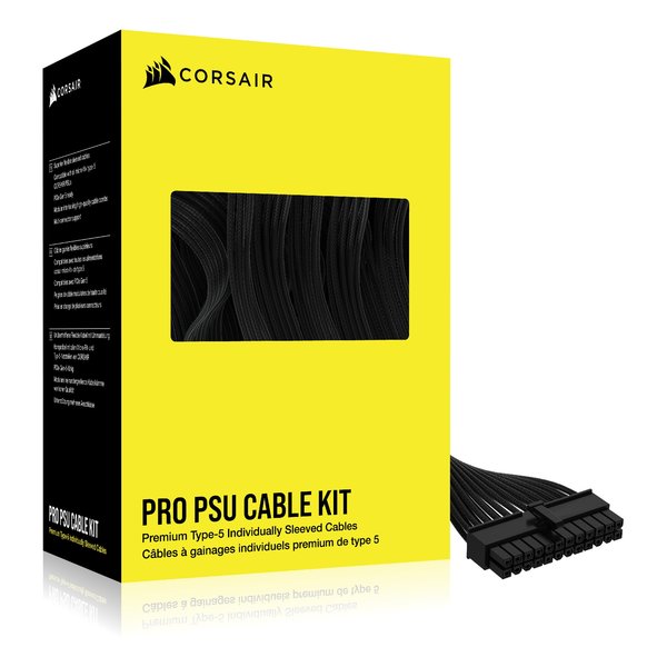 コルセア メモリ CP-8920292 プレミアム電源ケーブルキット Premium Individually Sleeved Type-5 PSU Cables Pro Kit - Black