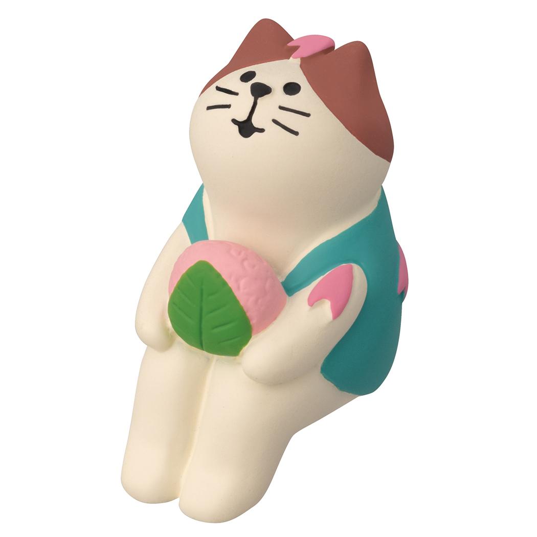 うっとり桜餅猫 マスコット まったり花宴 concombre デコレ ミニチュア オブジェ ディスプレイ 置物