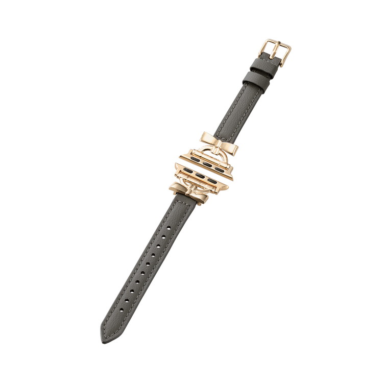 エレコム ELECOM AW-41BDLRBJGY チャコールグレー Apple Watch用リボン付ソフトレザーバンド