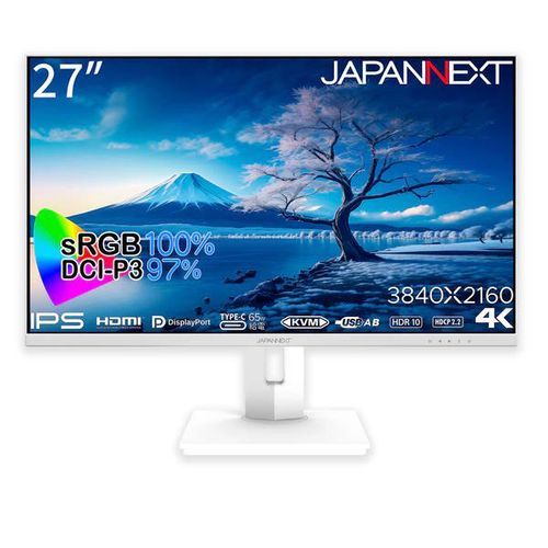 JAPANNEXT 液晶ディスプレイ JN-IPS27UHDR-C65W-HSP-W