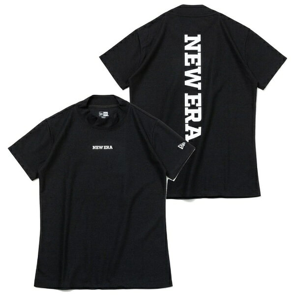 NEW ERA｜ニューエラ レディース 半袖 鹿の子 ミッドネック パフォーマンス Tシャツ Vertical Logo ブラック 14108985 /Mサイズ