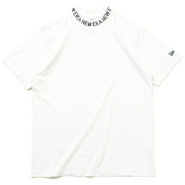 NEW ERA｜ニューエラ 男女兼用 半袖 鹿の子 ミッドネック Tシャツ ホワイト×ネイビー 14109046 ユニセックス /XLサイズ