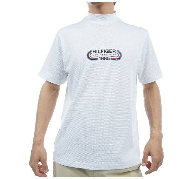トミーヒルフィガー｜Tommy Hilfiger メンズ トラックグラフィック 半袖モックネックシャツ ホワイト THMA416 /LLサイズ