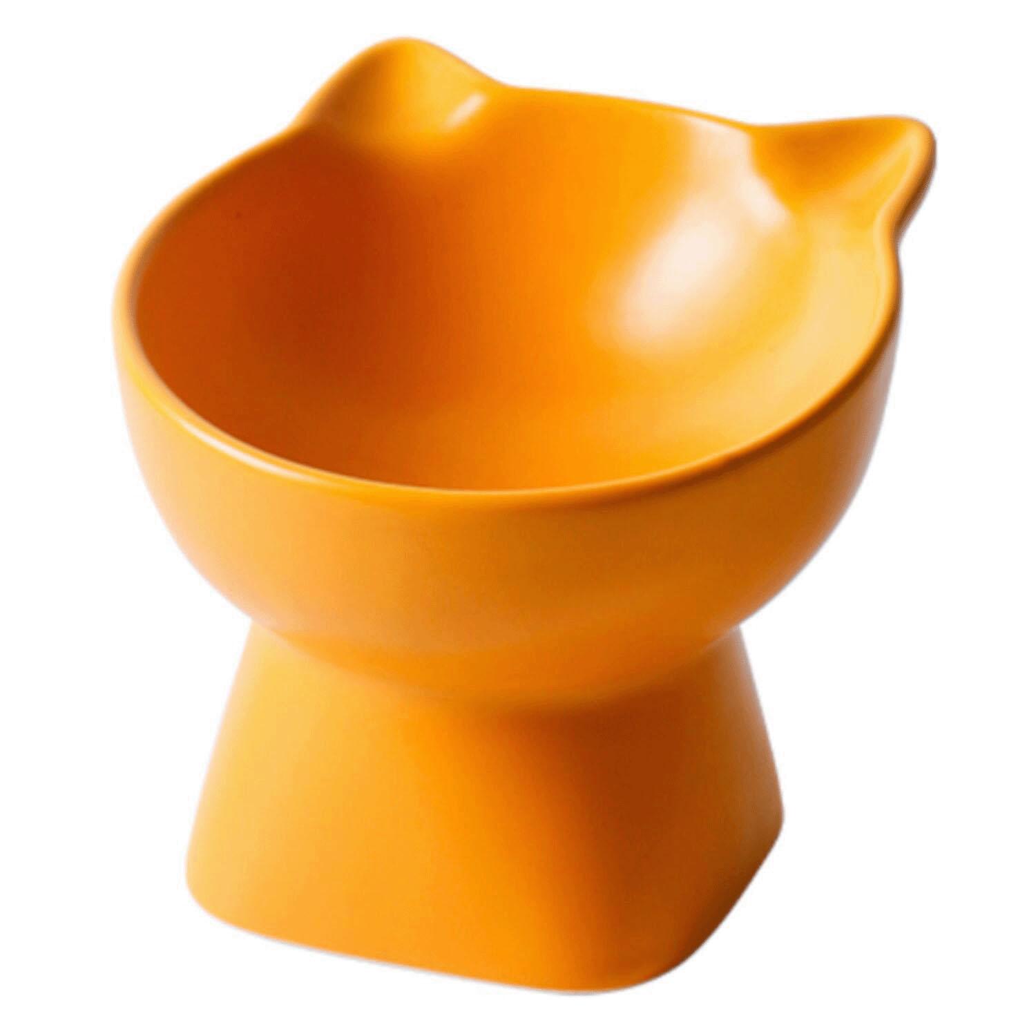 Petifam 猫型フードボウル ハイ オレンジ