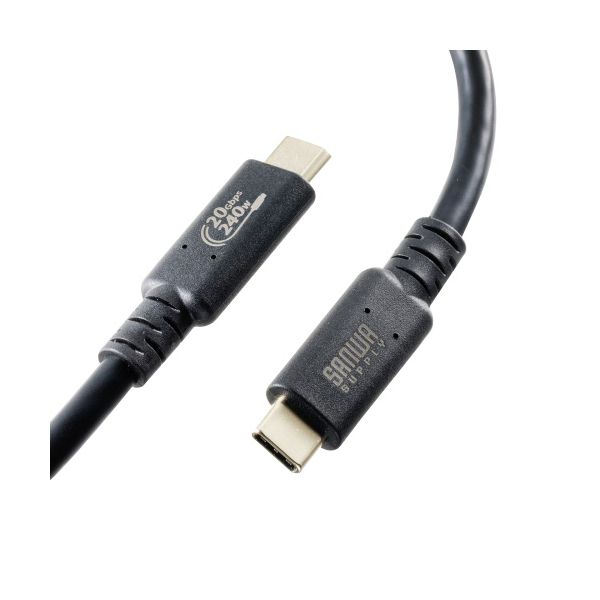 サンワサプライ USB 20Gbps USB4 Gen2x2 Type-C ケーブル 1mの楽天市場掲載画像
