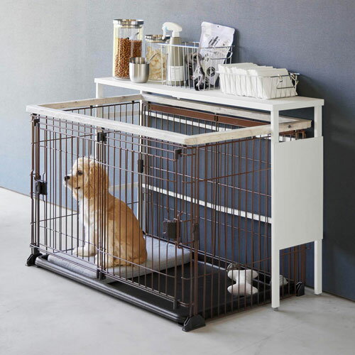 山崎実業 伸縮ペットケージ上ラック タワー用 オプションパーツ ホワイト 2849