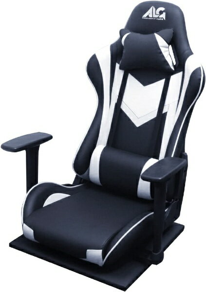 アローン ALG-GMFCWAK ゲーミング座椅子 座面 W355xD535mm ホワイト＆ブラック