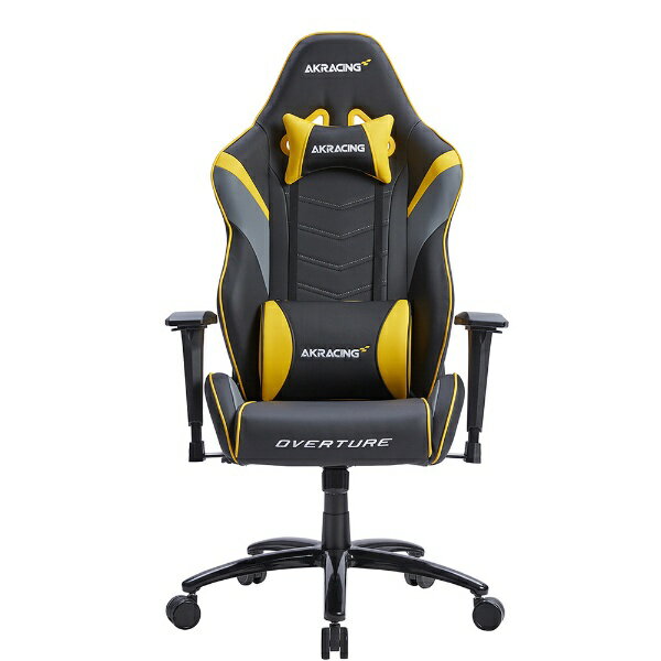 AKRacing｜エーケーレーシング ゲーミングチェア シート W390xD525xH1290～1365mm Overture イエロー OVERTURE-YELLOW