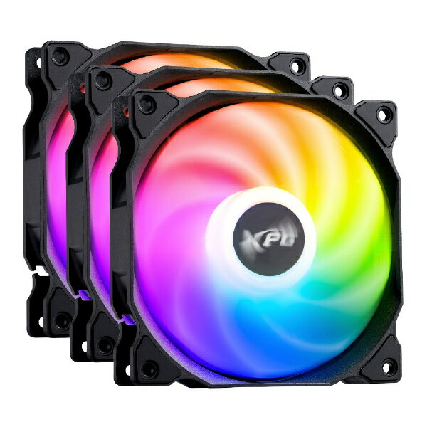 エイデータ｜ADATA ケースファンx3 120mm /1850RPM XPG VENTO 120 ARGB PWM ブラック VENTO120ARGBPWM3C-BKCWW