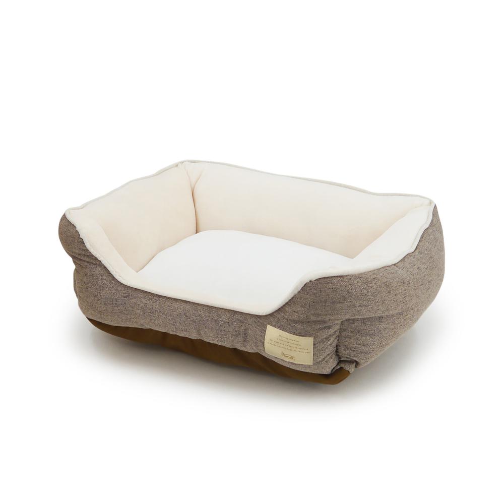 Homey オールシーズンスクエアベッド S ブラウン ペット用品