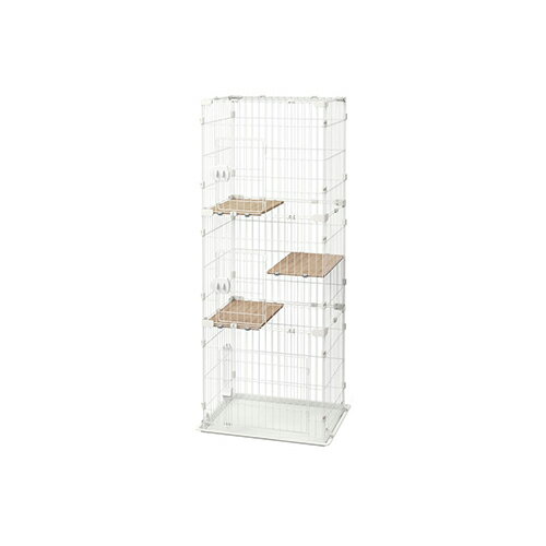 楽天市場】アイリスオーヤマ スリムキャットケージ 2段 ホワイト(1個