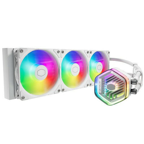 CoolerMaster MLX-D36M-A25PZ-RW MasterLiquid 360 Atmos White/ 360mm水冷CPUクーラー/ ホワイトモデル/ 最新型デュアルチャンバーポンプ/ Intel LGA1700/ 1200/ 1151/ 1150/ 1155/ 1156/ AMD AM5/ AM4ソケット対応