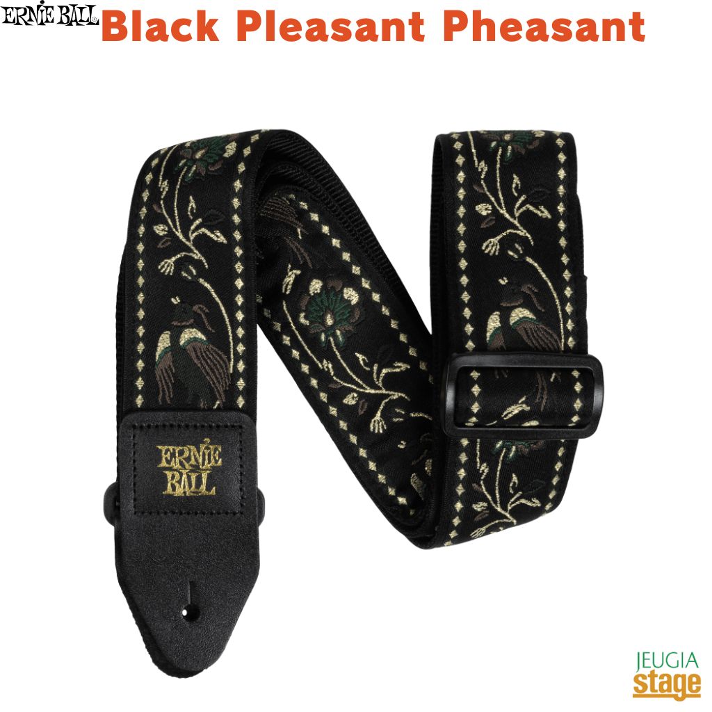 BLACK PLEASANT PHEASANT JACQUARD STRAP #5372 ERNIE BALL