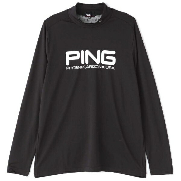 ピン｜PING メンズ クールコア ストレッチ起毛 長袖ハイネックカットソー Mサイズ/ブラック 3269805