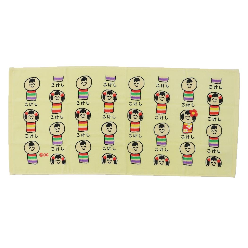 TOWEL ロングタオル フェイスタオル おえかきさん こけしさん オクタニ おもしろ雑貨 おもしろタオル