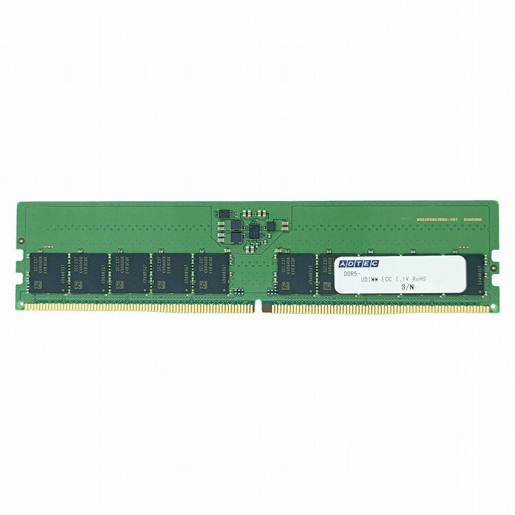 ADTEC アドテック サーバー・ワークステーション用メモリ DDR5-5600 UDIMM ECC 16GB 1Rx8 ADS5600D-E16GSB