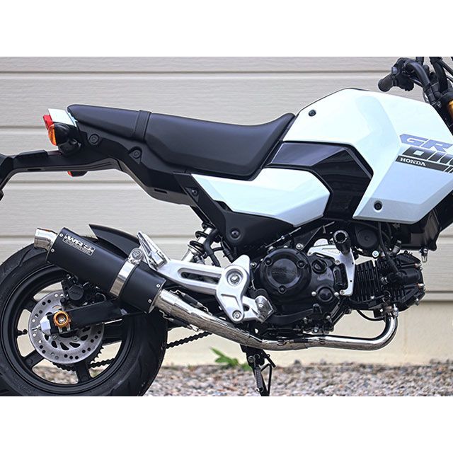 WR’S ダブルアールズ ショートオーバル フルエキゾーストマフラー GROM グロム HONDA ホンダ マフラー サイレンサータイプ：F-BLACK ステンレスシェル