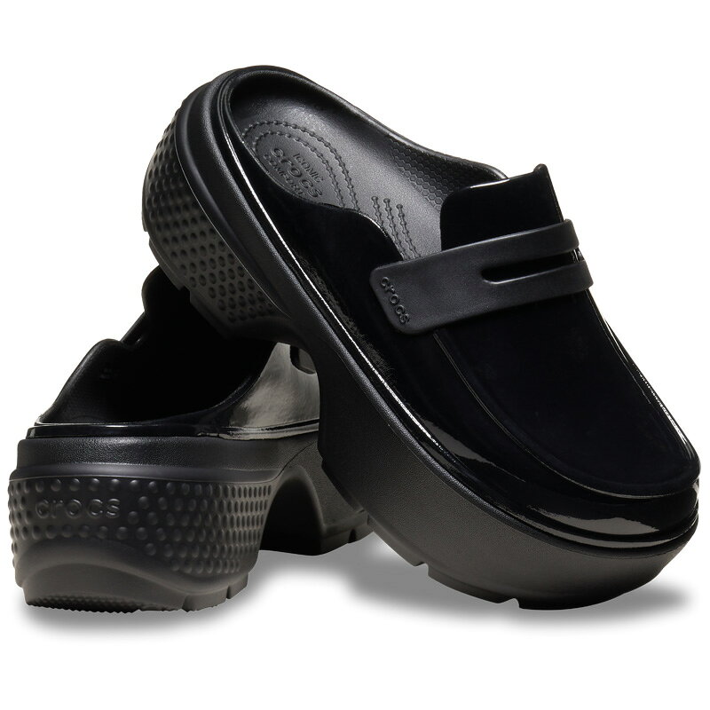 CROCS クロックス STOMP HIGH SHINE LOAFER ストンプ ハイシャイン ローファー 23cm M5 Black 210659