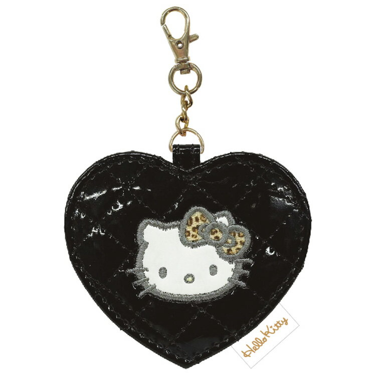 ハローキティ　キルティングエナメルハードミラー　ブラック