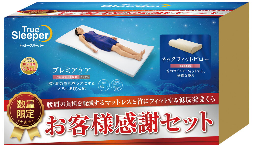 HSETWS12 ショップジャパン トゥルースリーパー お客様感謝セット 低反発マットレス と 低反発枕 のセット Shop Japan
