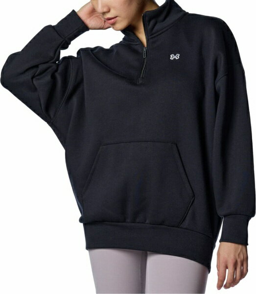 アンダーアーマー｜UNDER ARMOUR レディース UAエッセンシャル フリース 1/2ジップ トップス Black 1388207 /LGサイズ