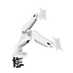 HUANUO ガススプリング式モニターアーム 13-32インチサイズモニター対応 デュアル画面 ホワイト HNDS31W