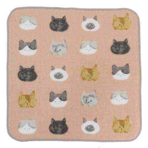 ミニタオル ガーゼタオル 片面ガーゼハンカチタオル ニャンズ フレンズヒル FRIENDSHILL 汗拭きタオル かわいい グッズ