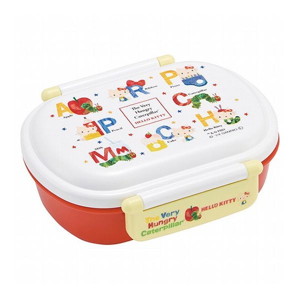 はらぺこあおむしxハローキティ お弁当箱 抗菌食洗機対応 ふわっとフタタイトランチボックス 360ml サンリオ スケーター 一段ランチボックス