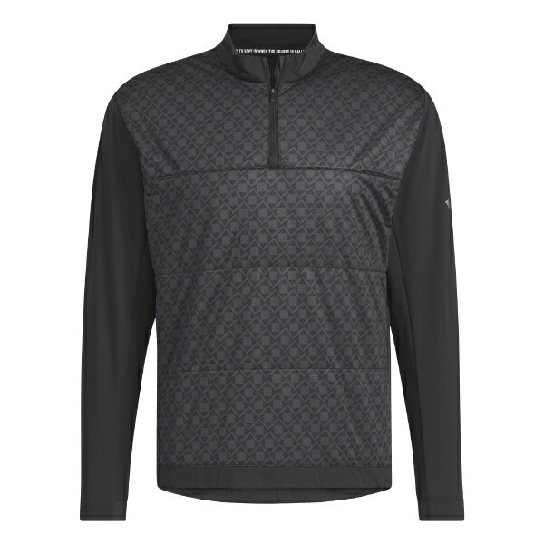 アディダス｜adidas メンズ Frost Guard 保温 キルト コンビネーション ハーフジップモック 長袖シャツ ブラック JSB95 /Mサイズ