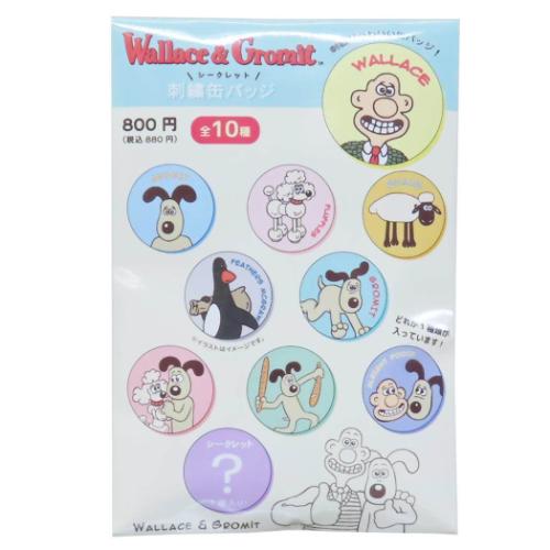 ウォレスとグルミット　刺繍缶バッジ