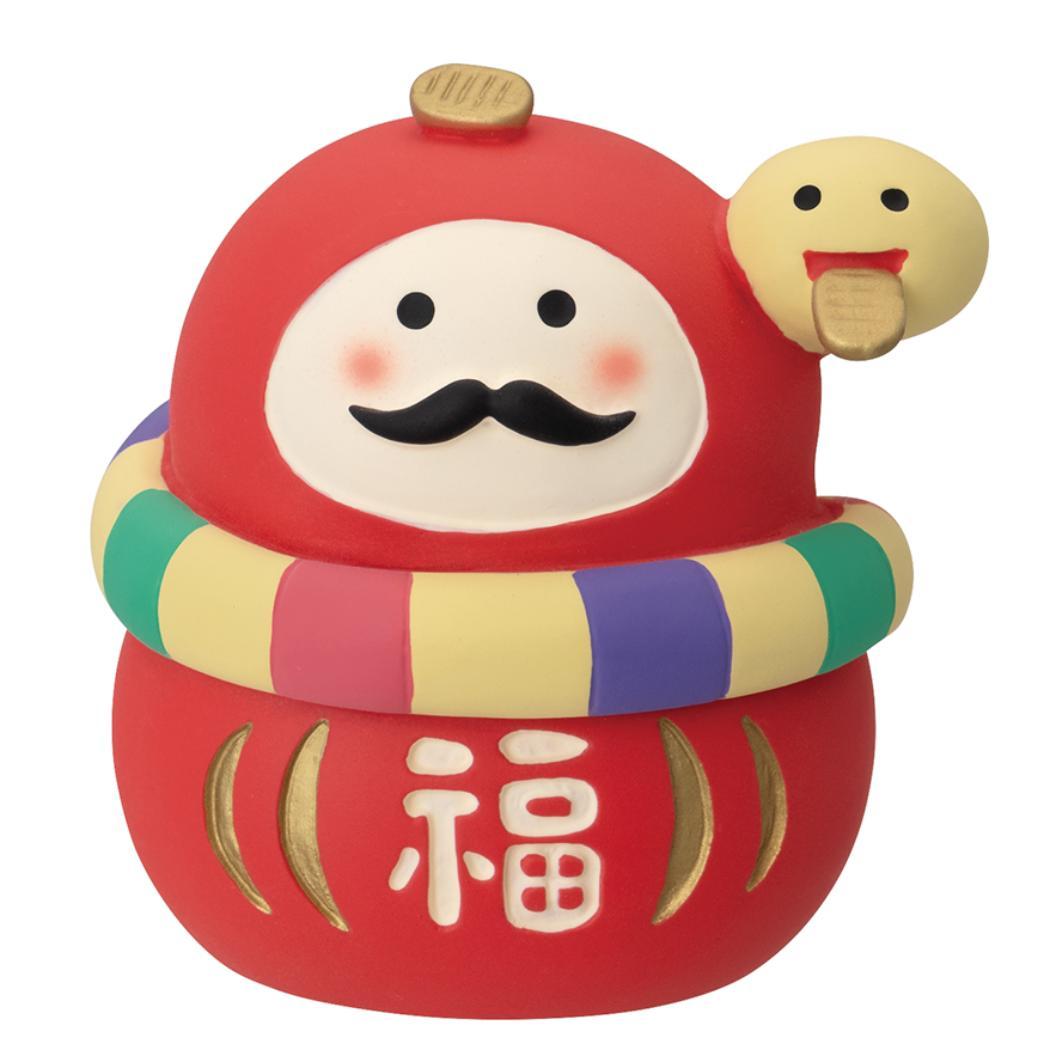 福へびに好かれるだるま マスコット 福蛇 concombre デコレ インテリア お正月 かわいい