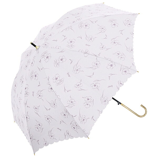 中谷 傘 UVリリカ ダスティーパープル 58cm 花柄 日傘 晴雨兼用 遮光率100% おしゃれ 914-055 2084702