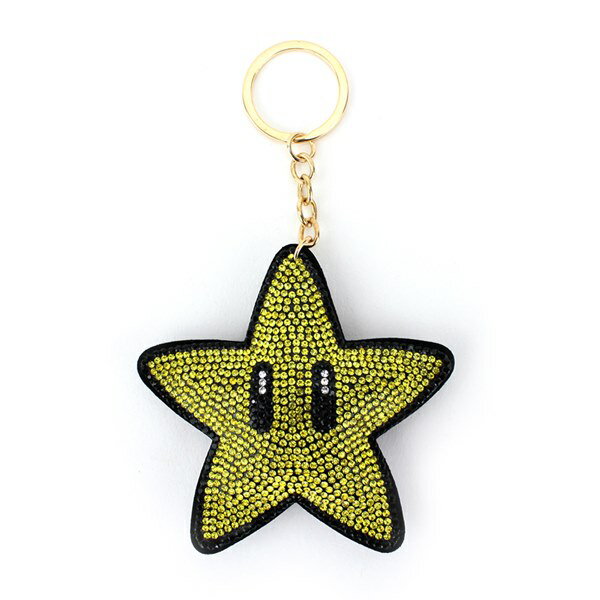 スーパーマリオ スマホアクセ チェーンマスコットクリーナー スーパースター サンアート ラインストーン キラキラ