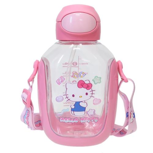 ワンプッシュストローボトル 水筒 ハローキティ 780ml マシュグミ サンリオ スケーター 子供 遠足