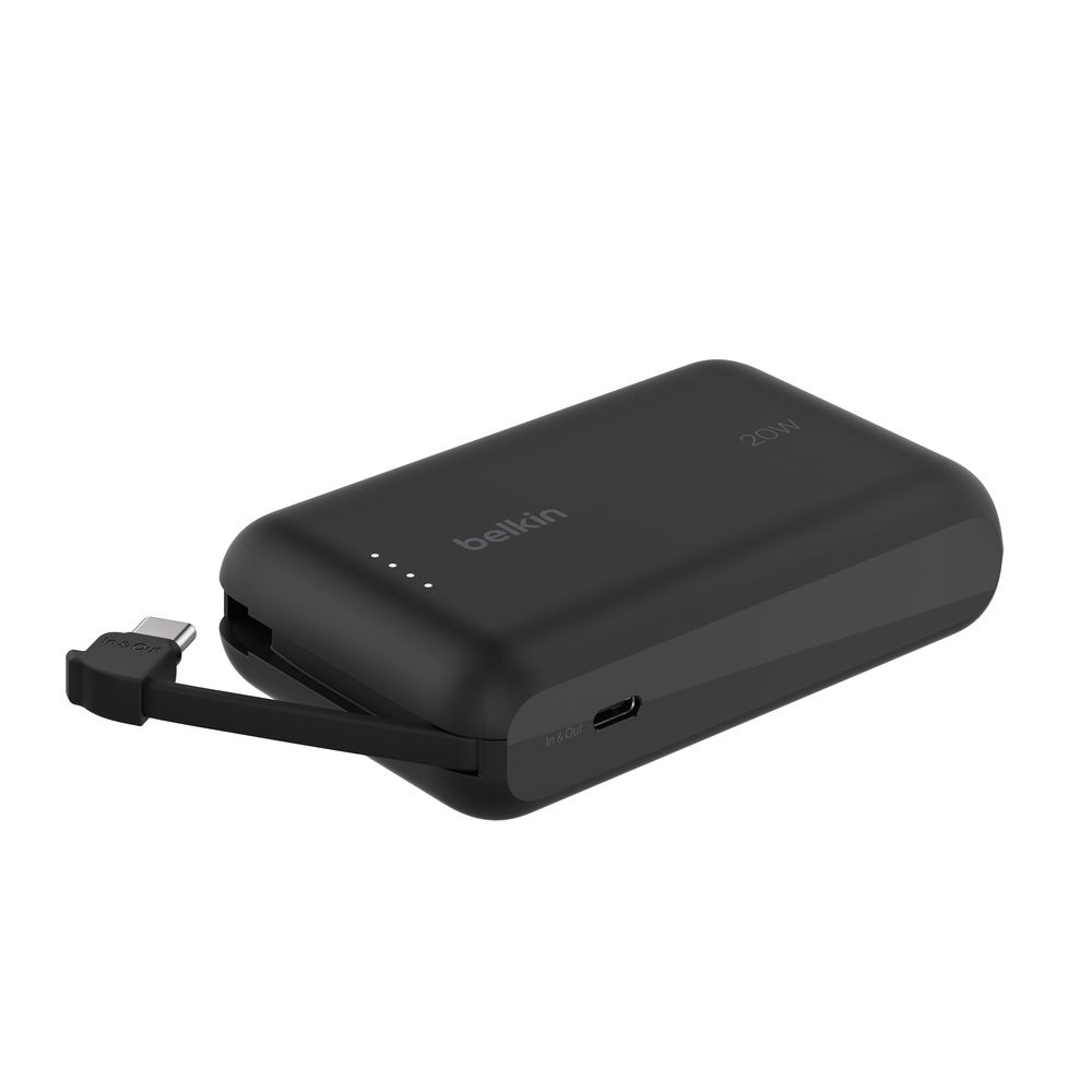 BELKIN ベルキン BoostCharge 20W Power Bank 10000mAh ケーブル内蔵 モバイルバッテリー PD対応 ブラック BPB021fqBK