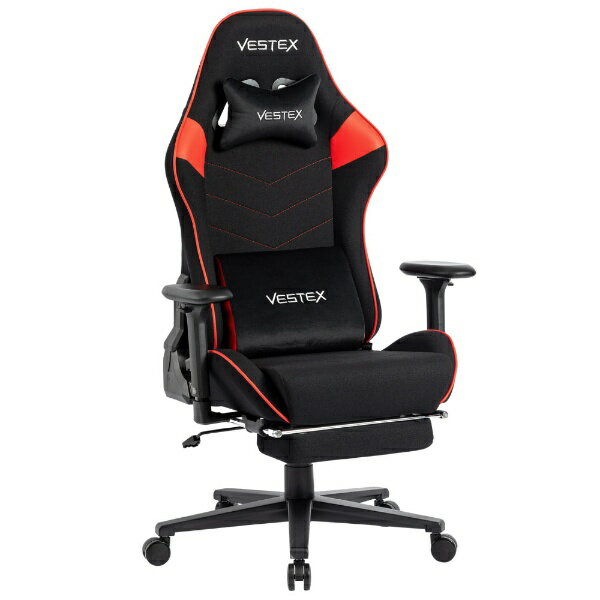 ルームワークス VES-S2FTRD ゲーミングチェア W720xD720xH1205～1275mm VESTEX S2FTシリーズ フットレスト付き レッド