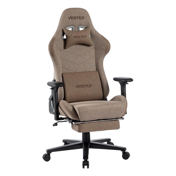 ルームワークス VES-S1FTBR ゲーミングチェア W720xD720xH1205～1275mm VESTEX S1FTシリーズ フットレスト付き ブラウン