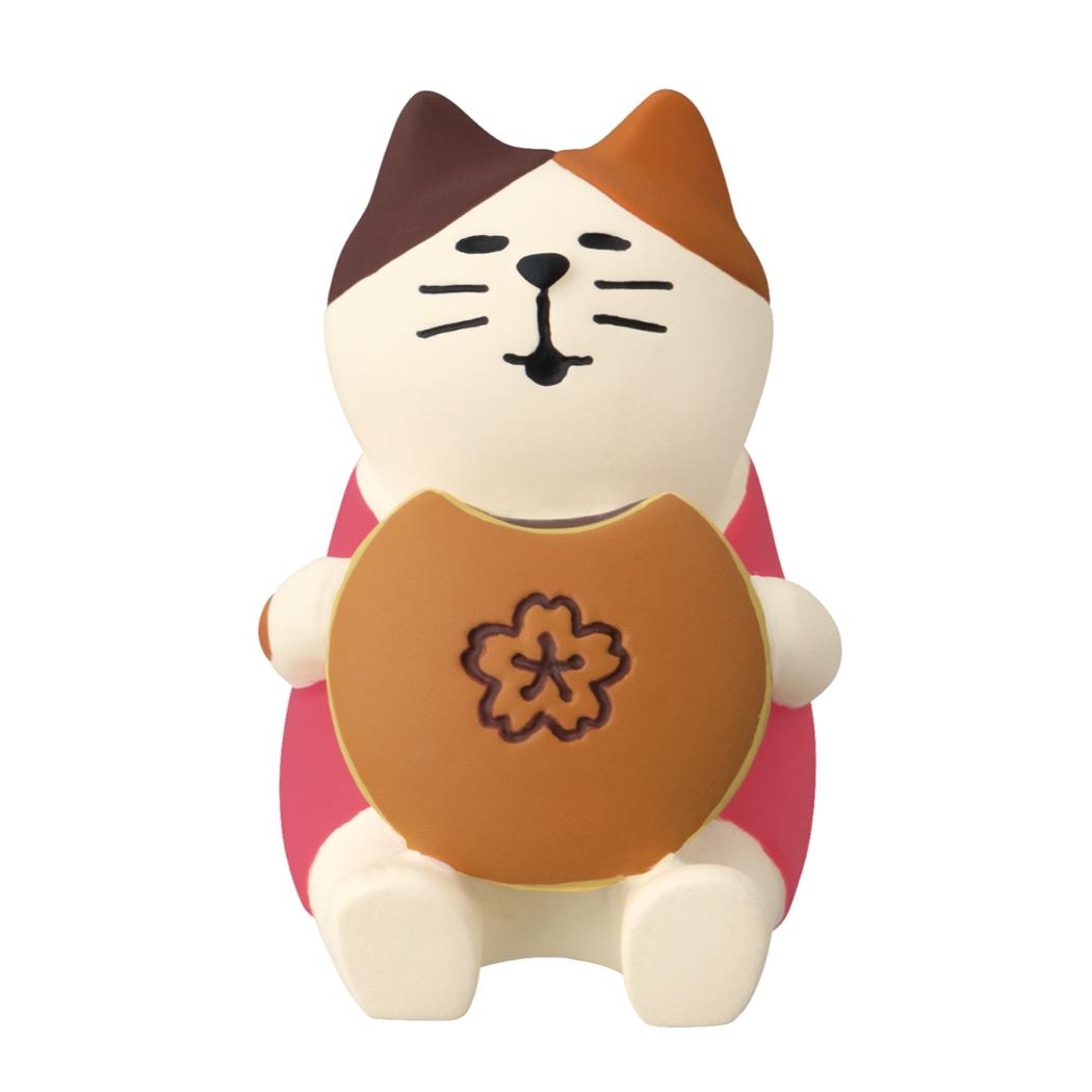 どら焼き猫 マスコット concombre しあわせ、まんぷく、お花見会 デコレ プレゼント インテリア かわいい