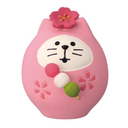 花見団子猫だるま マスコット concombre しあわせ、まんぷく、お花見会 デコレ プレゼント インテリア かわいい