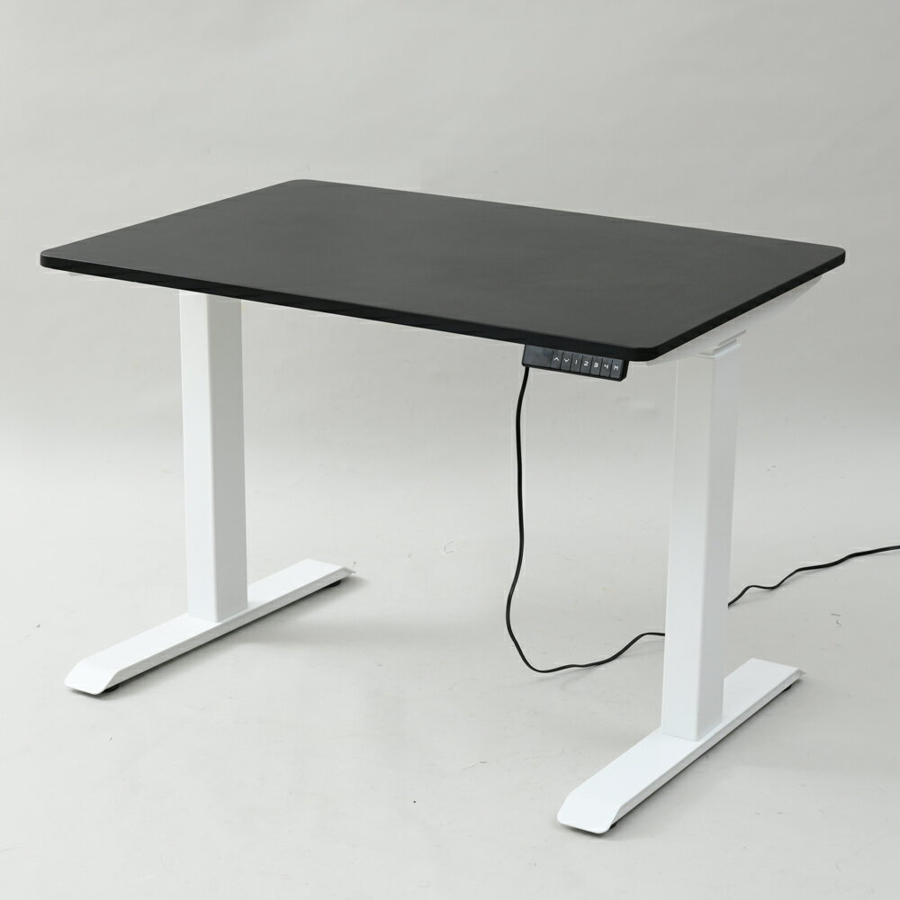 ヤマゼン 電動昇降デスク W1000xD700xH710～1170mm スタンダード マットホワイトx天板：ブラック ELD-FS MWH /T1000 BK ELD-FS/T1000