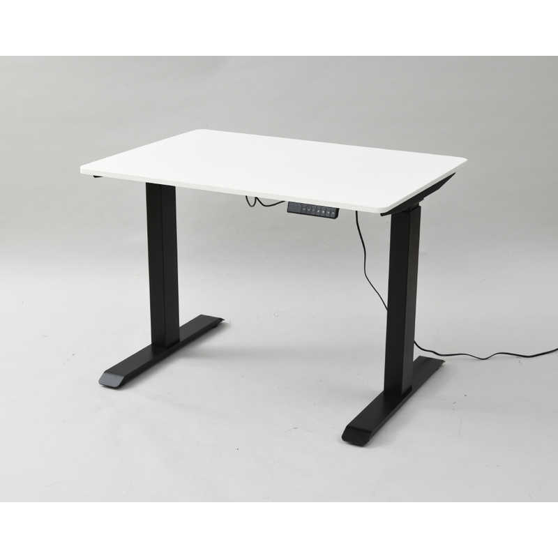ヤマゼン 電動昇降デスク W1000xD700xH710～1170mm スタンダード マットブラックx天板：ホワイト ELD-FS MBK /T1000 WH ELD-FS/T1000