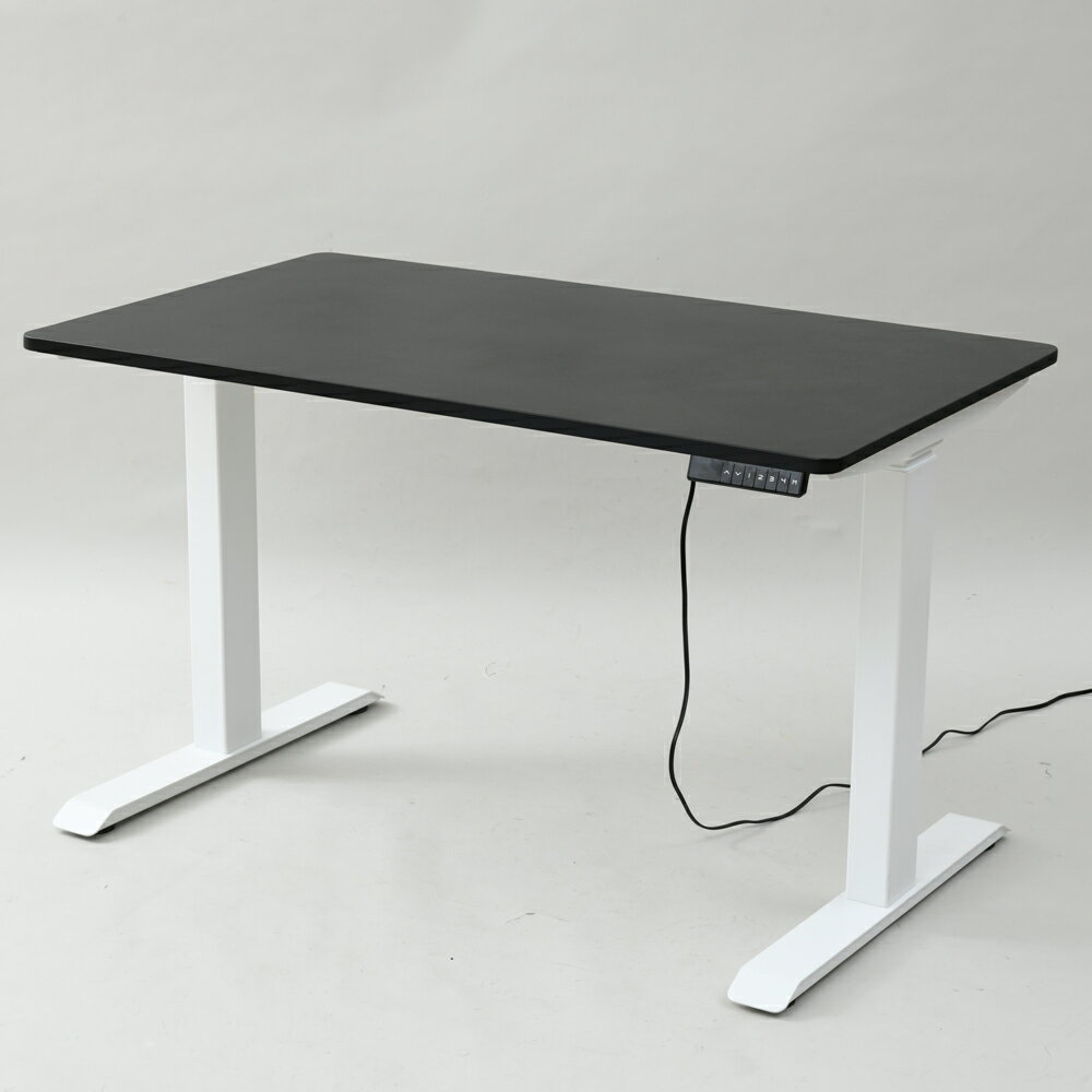 ヤマゼン 電動昇降デスク W1200xD700xH710～1170mm スタンダード マットホワイトx天板：ブラック ELD-FS MWH /T1200 BK ELD-FS/T1200