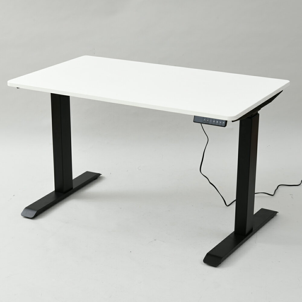 ヤマゼン 電動昇降デスク W1200xD700xH710～1170mm スタンダード マットブラックx天板：ホワイト ELD-FS MBK /T1200 WH ELD-FS/T1200