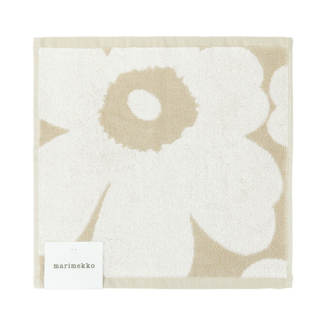 marimekko ウニッコ オーガニックコットン ミニタオル ベージュ×ホワイト 072792 810