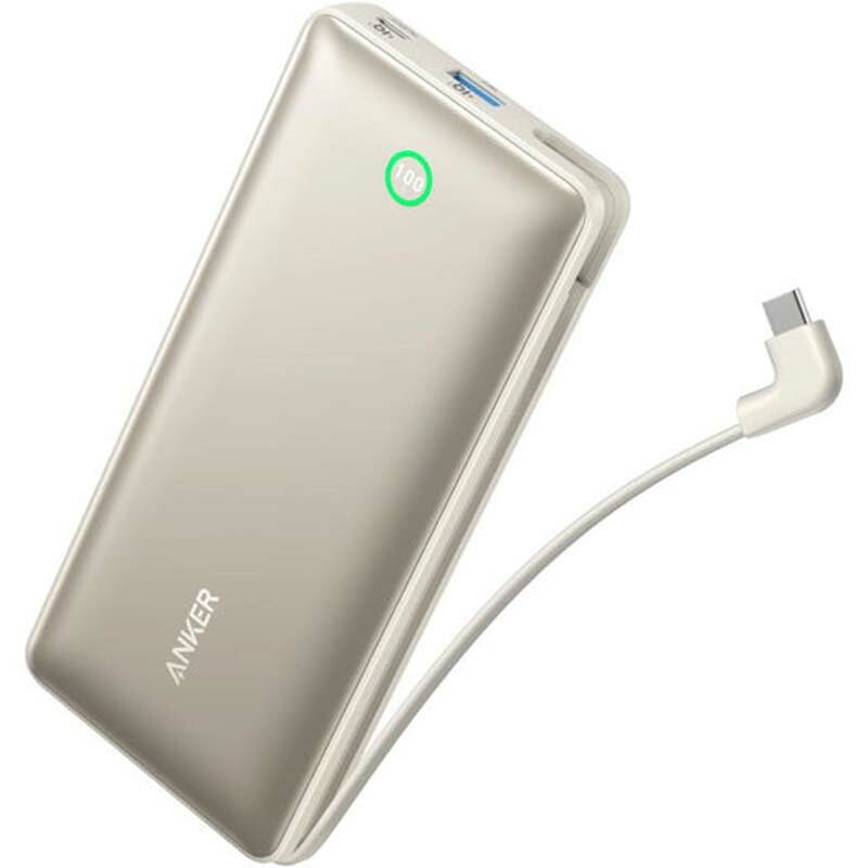 [在庫処分] アンカー Anker Nano Power Bank (20000mAh, 30W, Built-In USB-C ケーブル)　ホワイト ケーブル一体型 USB-C 大容量 モバイルバッテリー A1387N21||