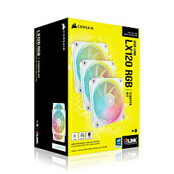 CORSAIR コルセア ケースファンx3 120mm /2400RPM ＋コントローラー iCUE LINK LX120 RGB White Triple Fans Starter Kit ホワイト CO-9051030-WW