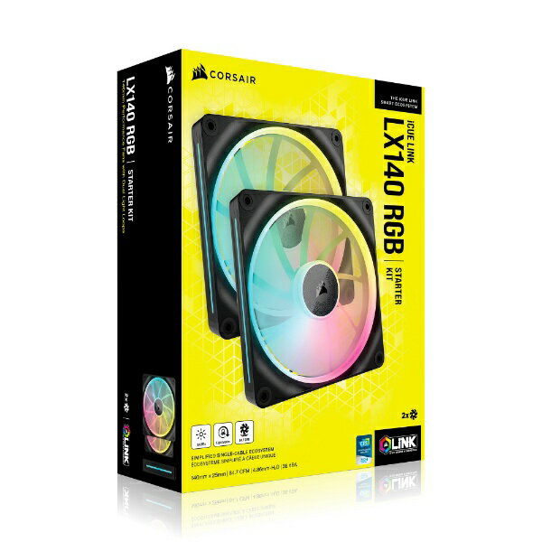 コルセア PCケースファン iCUE LINK LX140 RGB Dual Fans Starter Kit